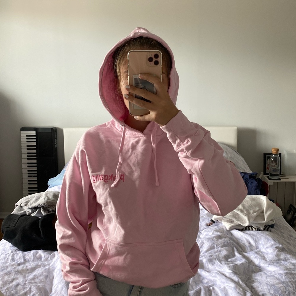 pink hoodie!